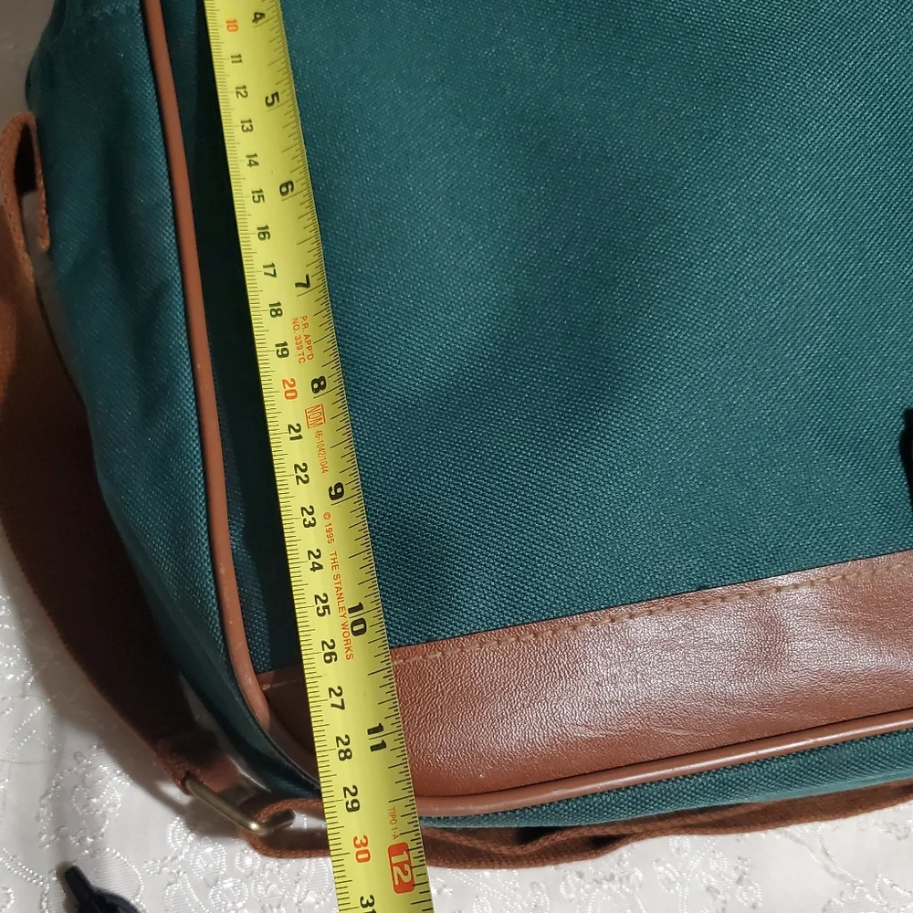 VINTAGE RALPH LAUREN GREEN CANVAS TRAVEL CROSS BODY SHOULDER COMPUTER BAG